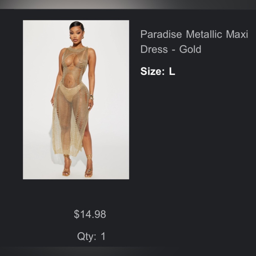 Paradise Metallic Maxi Dress - Gold
